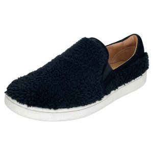 UGG Ricci Black Fur Slip On Womens Loafers Size 5.5M